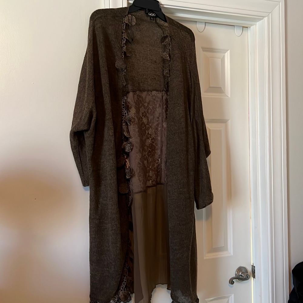 Brown lace cardigan